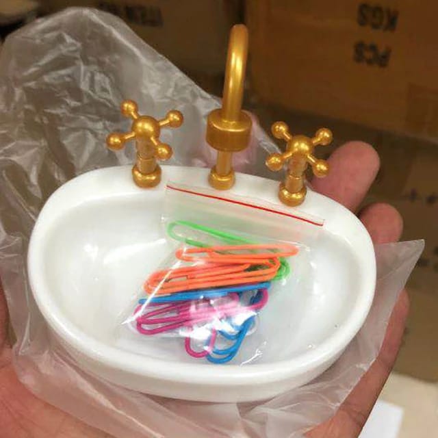 Magnetic Sink Design Paper Clip Holder (Select From Drop Down)