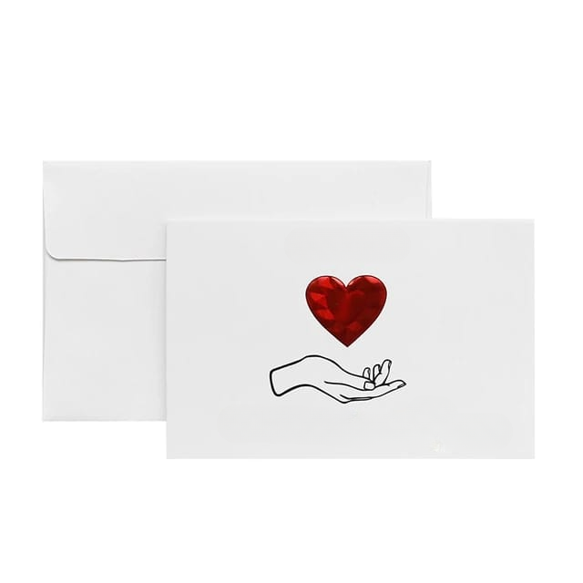 Glossy Heart Greeting Card (Select From Drop Down)