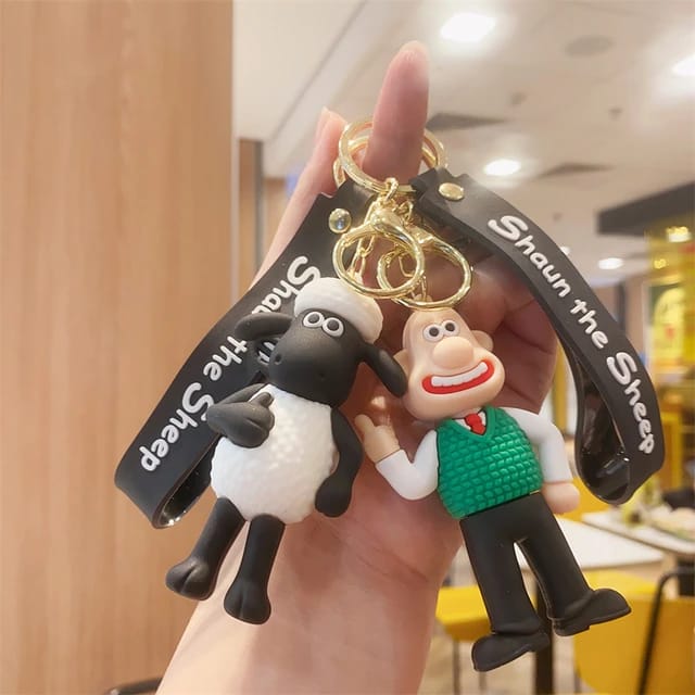 Shaun The Sheep 3D Silicon Keychain with Bagcharm and Strap  - Select from Drop Down Menu