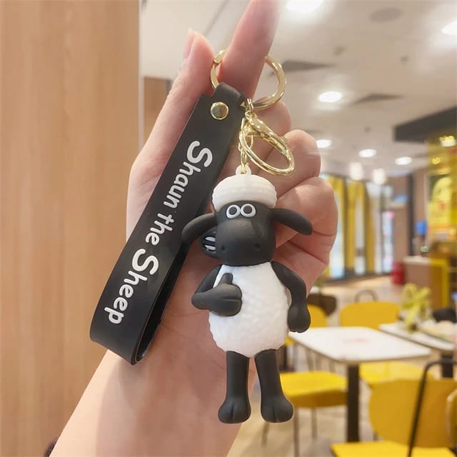 Shaun The Sheep 3D Silicon Keychain with Bagcharm and Strap  - Select from Drop Down Menu