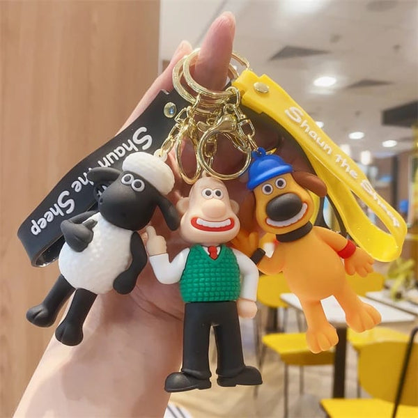 Shaun The Sheep 3D Silicon Keychain with Bagcharm and Strap  - Select from Drop Down Menu