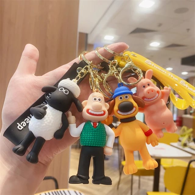 Shaun The Sheep 3D Silicon Keychain with Bagcharm and Strap  - Select from Drop Down Menu