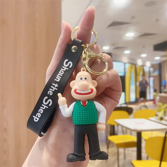 Shaun The Sheep 3D Silicon Keychain with Bagcharm and Strap  - Select from Drop Down Menu