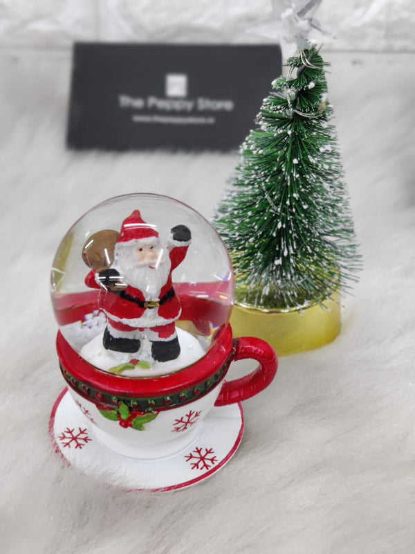 Christmas Mini Santa Holding Bag Snow globe Decorative Showpiece