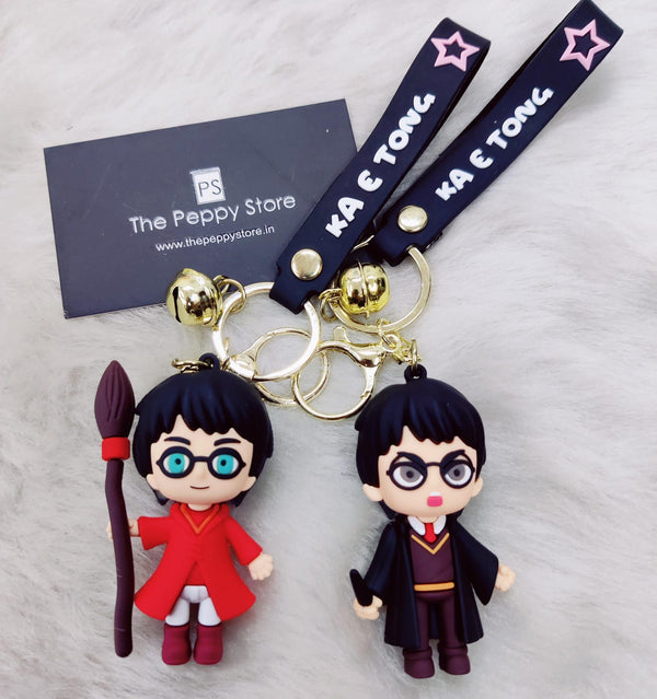 Harry Potter 3D Silicon Keychain With Bagcharm and Strap (Select From Drop Down Menu)