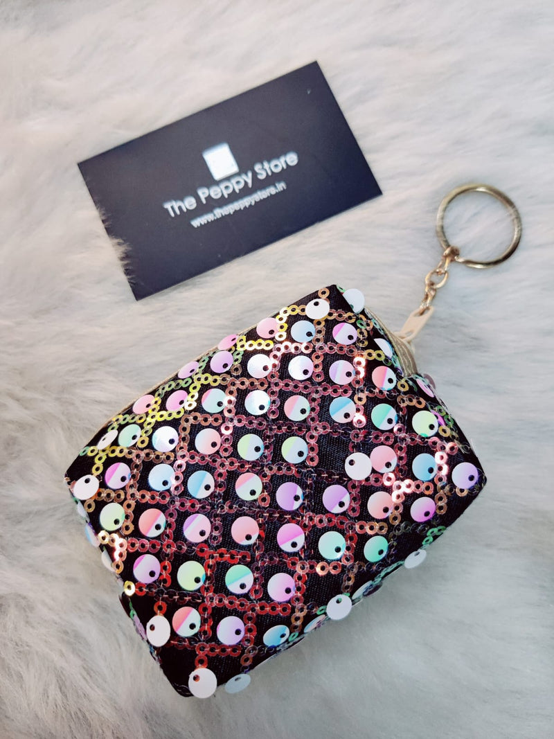 Cute Multicoloured Mini Pouch With Keychain (Select From Drop Down Menu)