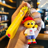Bart Simpson Silicon 3D Keychain with Bagcharm and Strap (Select From Drop Down Menu)