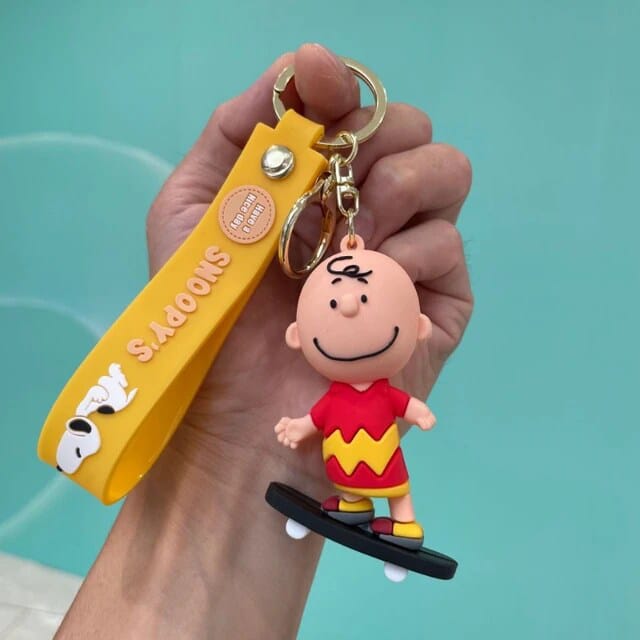 Snoopy 3D Silicon Keychain With Bagcharm and Strap (Select From Drop Down Menu)