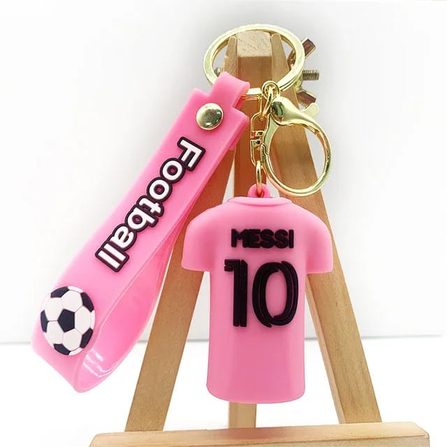 Football Player Jersey Silicon Keychains with Bagcharm and Strap (Select From Drop Down Menu)