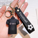 Football Player Jersey Silicon Keychains with Bagcharm and Strap (Select From Drop Down Menu)