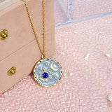 Birthstone Cosmic Collision Necklace (Select From Drop Down Menu)