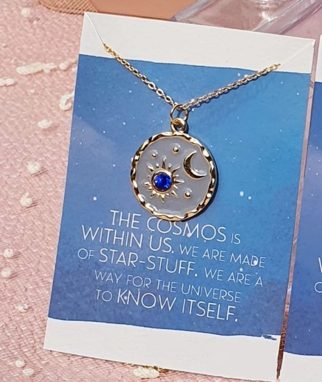 Birthstone Cosmic Collision Necklace (Select From Drop Down Menu)