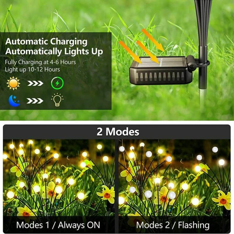 Solar Powered Firefly Garden Lamp (No batteries Required) - Set of 2