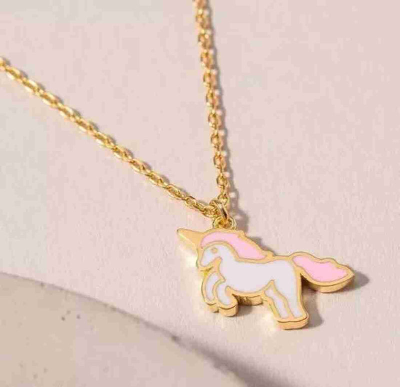 Pink Unicorn Mini Charm Necklace