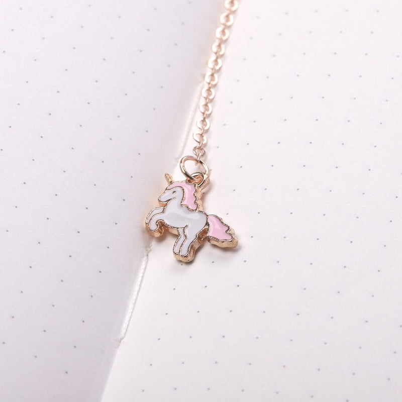 Pink Unicorn Mini Charm Necklace