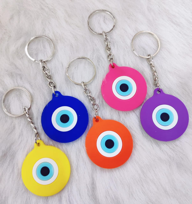 Evil Eye Rubber Keychain (Select From Drop Down Menu)