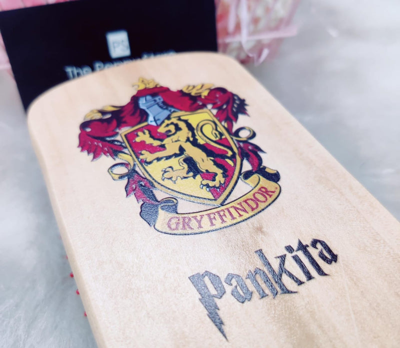 Personalised Harry Potter Themed Wooden Hair Brush (No Cod Allowed On This Product) - Prepaid Orders Only