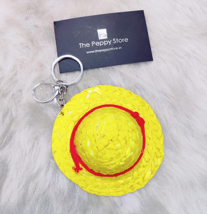 Monkey D' Luffy Inspired Yellow Hat Keychain With Bagcharm