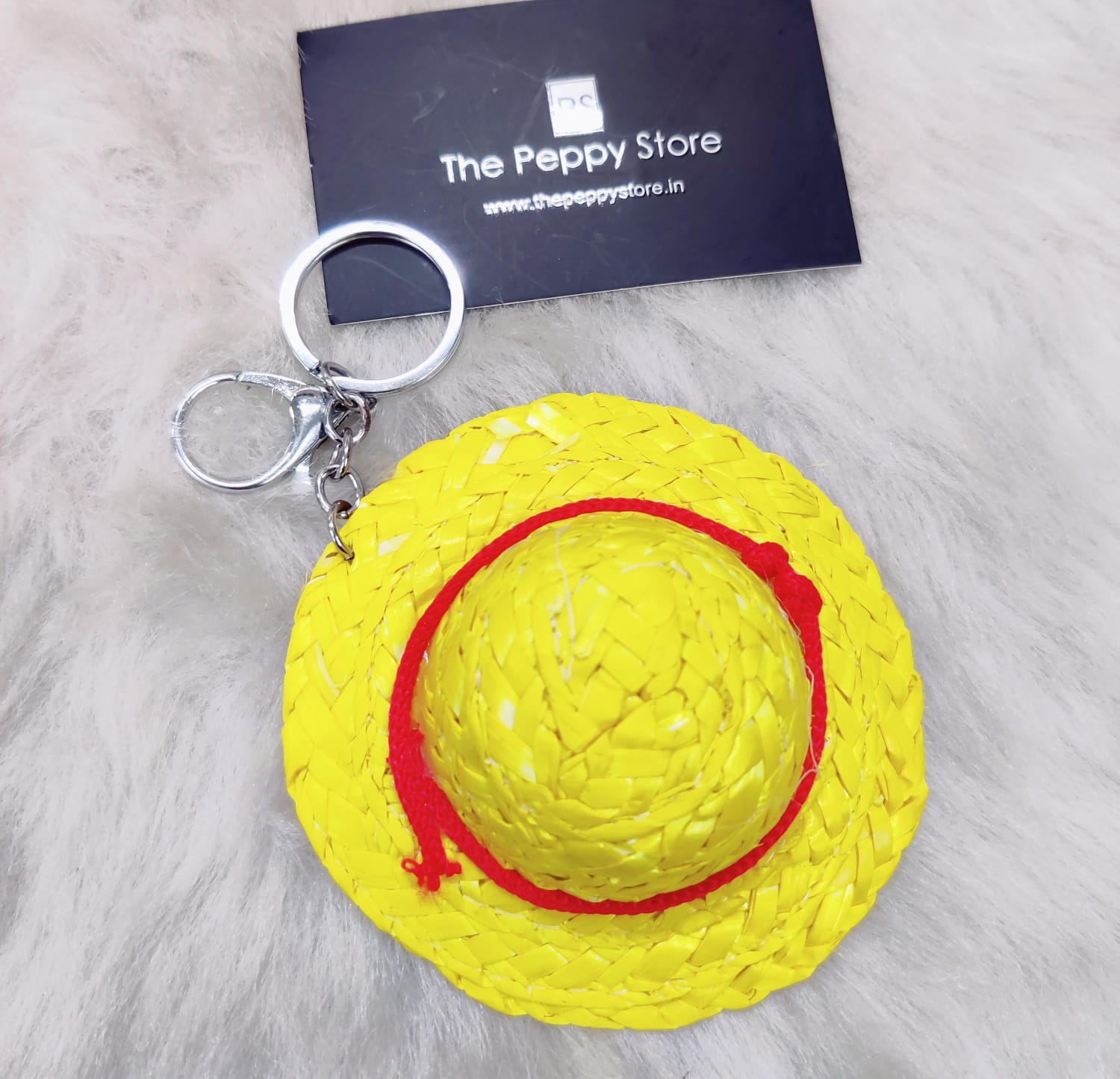 Monkey D' Luffy Inspired Yellow Hat Keychain With Bagcharm