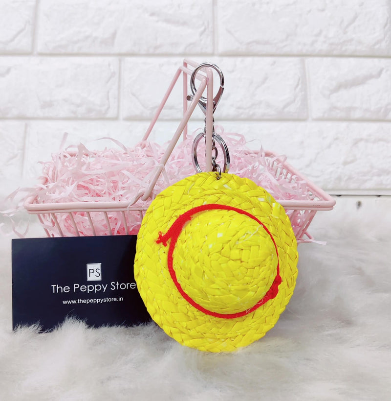 Monkey D' Luffy Inspired Yellow Hat Keychain With Bagcharm