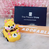 Cute Cat In Car 3D Silicon Keychain With Bagcharm and Strap