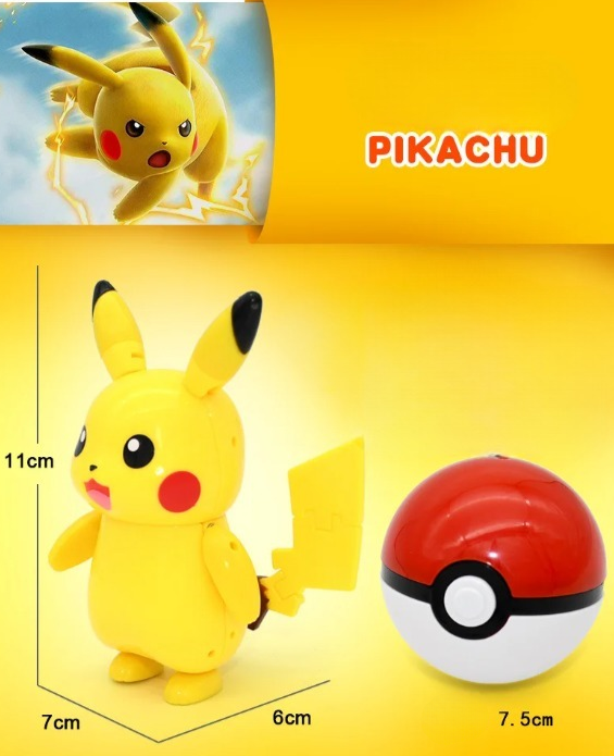 Pokemon Pikachu Cool Transform With Pokeball Collectable Figure (No Cash On Delivery Allowed On This Product) - Prepaid Order Only