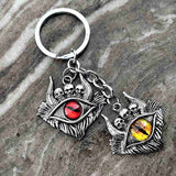 Dragon And Sword Devil Eye Skull 2-In-1 Heavy Metal Keychain