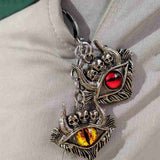 Dragon And Sword Devil Eye Skull 2-In-1 Heavy Metal Keychain