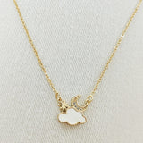 Dainty White Cloud Gold Necklace