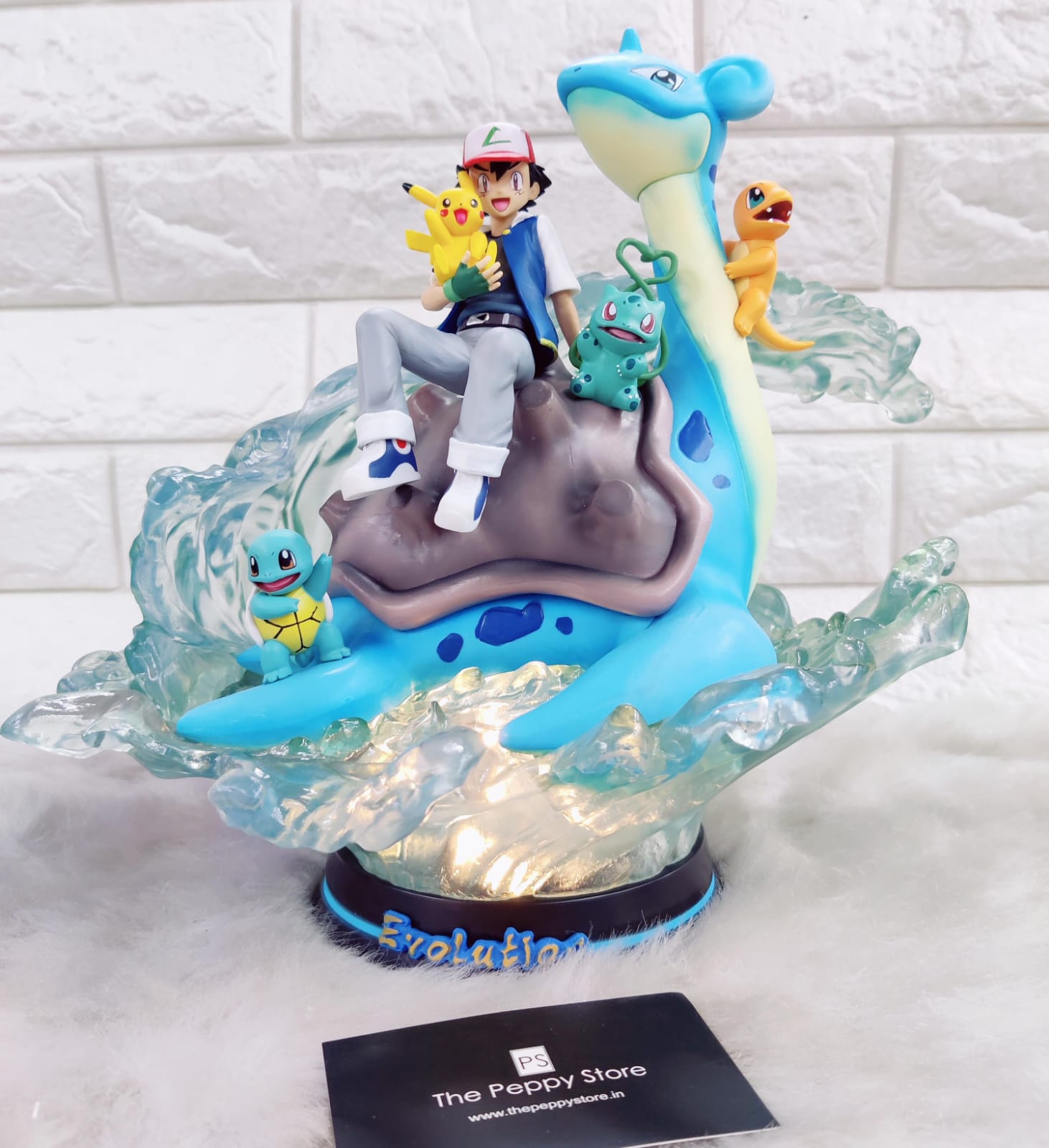 Pokemon Ash Ketchum On Lapras With Lights Figure- 28 cm (No Cod Allowed On This Product) - Prepaid Orders Only