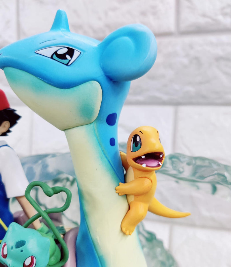 Pokemon Ash Ketchum On Lapras With Lights Figure- 28 cm (No Cod Allowed On This Product) - Prepaid Orders Only