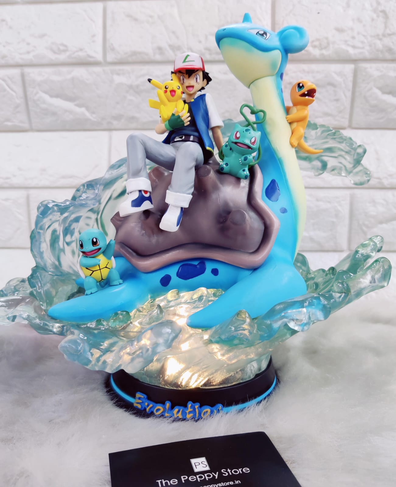 Pokemon Ash Ketchum On Lapras With Lights Figure- 28 cm (No Cod Allowed On This Product) - Prepaid Orders Only