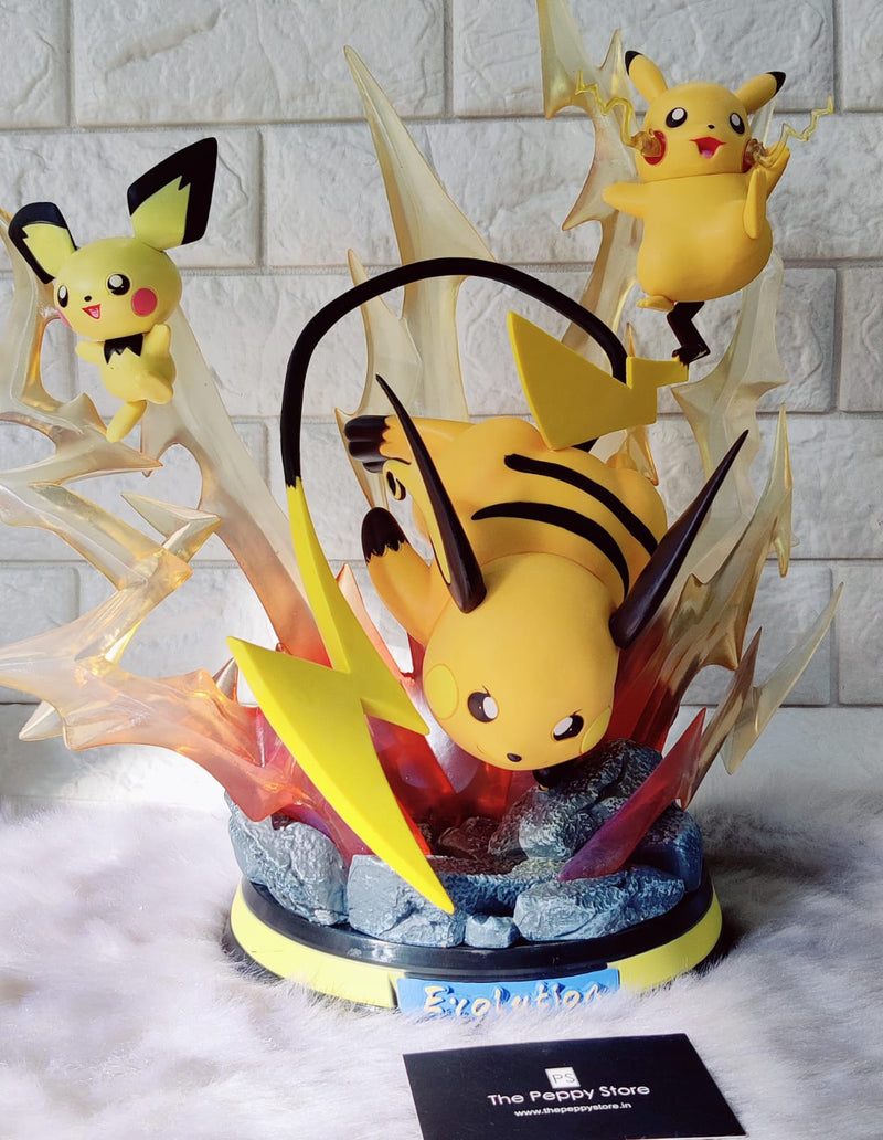 Pokemon Pikachu, Pichu and Raichu Collectable Figure With Lights - 43 cm (No Cod Allowed On This Product) - Prepaid Orders Only