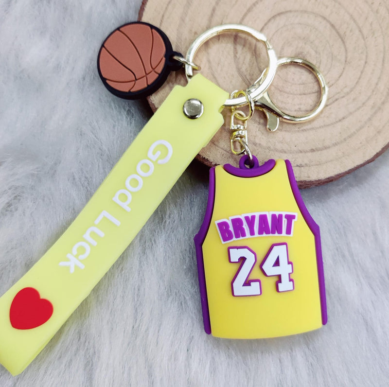 Basketball Players Lakers Jersey 3D Silicon Keychains with Bagcharm and Strap (Choose From Drop Down Menu)