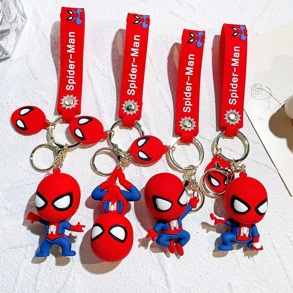 Spiderman 3D Silicon Keychain With Bagcharm and Strap (Choose From Drop Down)