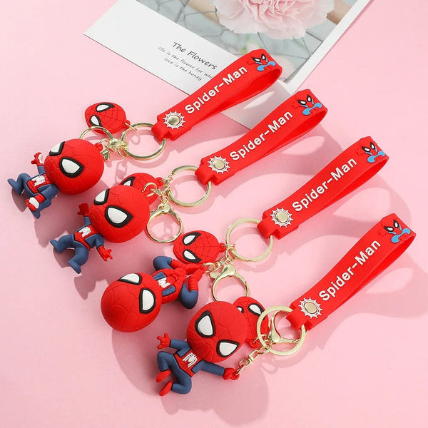 Spiderman 3D Silicon Keychain With Bagcharm and Strap (Choose From Drop Down)
