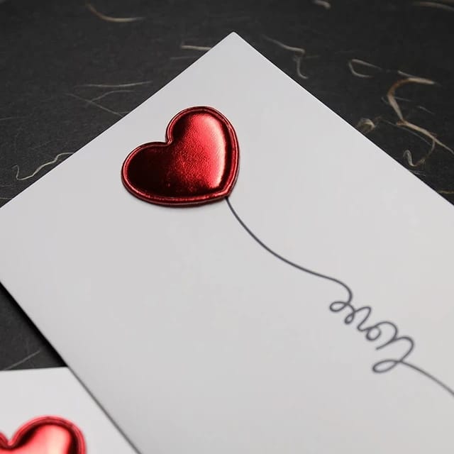 Glossy Heart Greeting Card (Select From Drop Down)