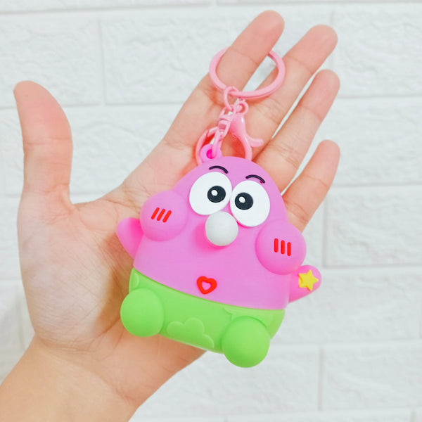 Patrick Bubble Gum Stress Buster Keychain with Bagcharm