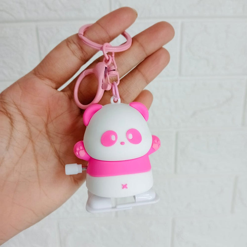 Cute Panda Windup Silicon Keychain With Bagcharm (Choose From Drop Down Menu)