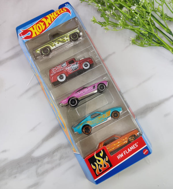 Hot Wheels Flames Set of 5 Vehicles Exclusive Collection - No Cod Allowed On this Product - Prepaid Orders Only.