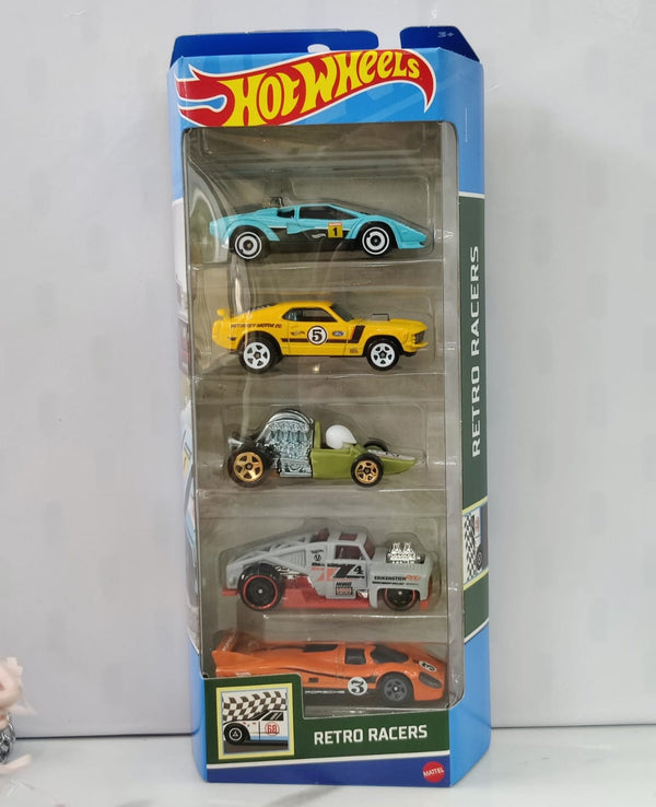 Hot Wheels Retro Racers Set of 5 Vehicles Exclusive Collection - No Cod Allowed On this Product - Prepaid Orders Only.