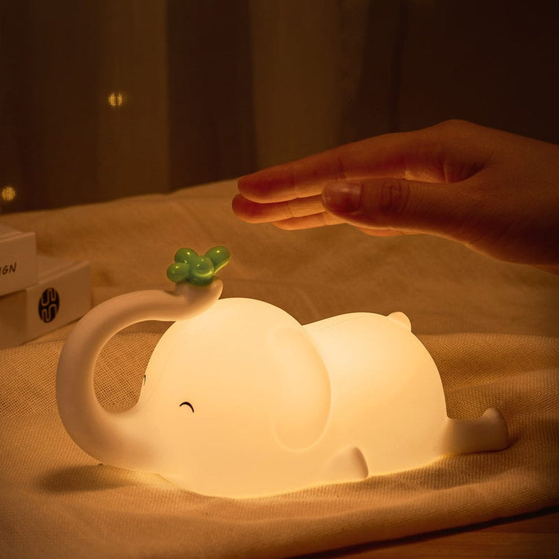 Cute  Elephant Silicon Touch Lamp - USB Chargeable