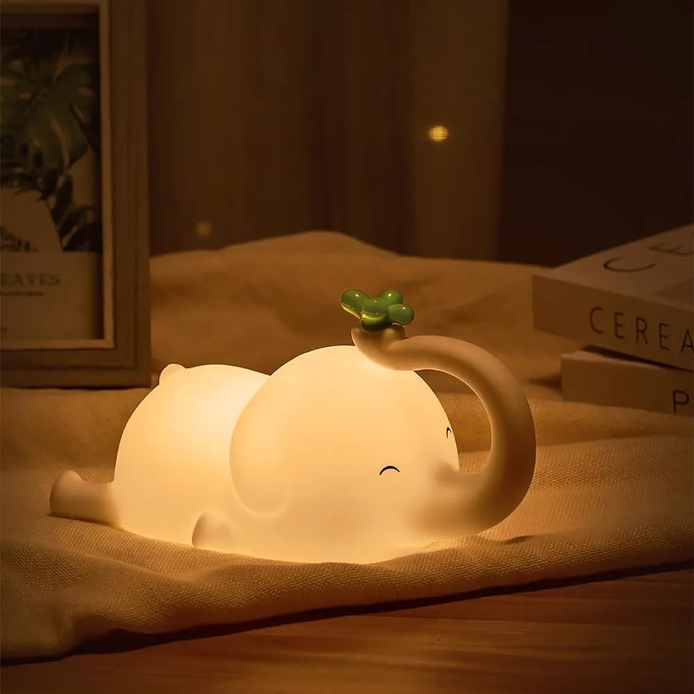 Cute  Elephant Silicon Touch Lamp - USB Chargeable