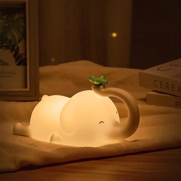 Cute Dumbo Elephant Silicon Touch Lamp - USB Chargeable
