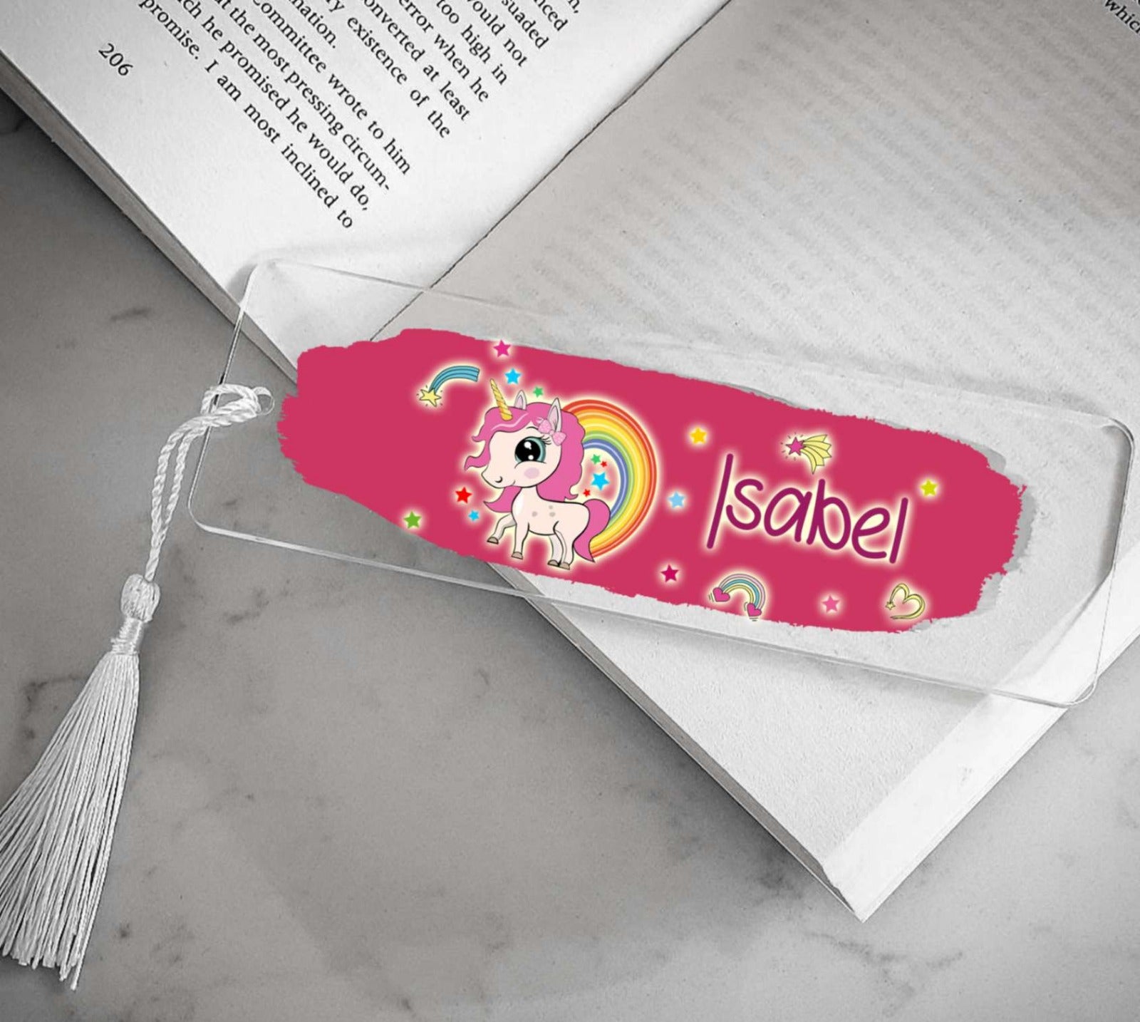 Personalised Unicorn Acrylic Bookmark (No Cod Allowed On This Product) - Prepaid Order Only