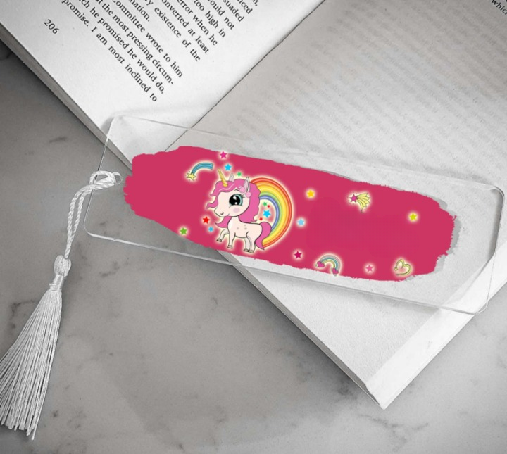 Personalised Unicorn Acrylic Bookmark (No Cod Allowed On This Product) - Prepaid Order Only