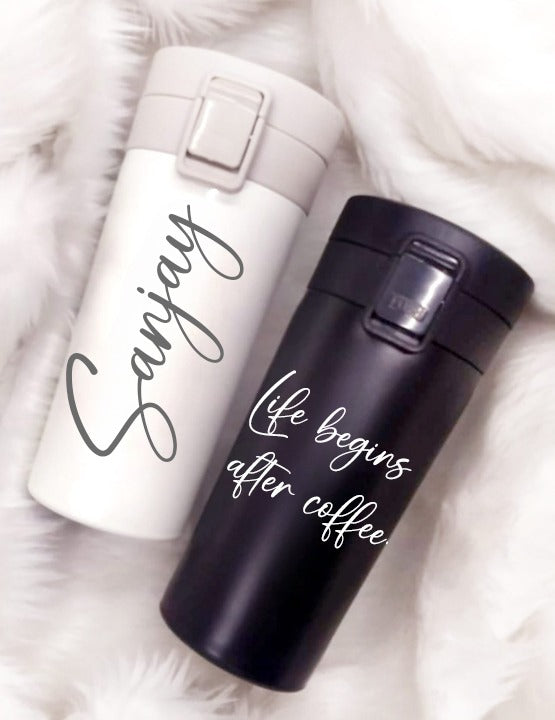 Personalized Insulated Travel Mug - Select From Drop Down (No Cod Allowed On This Product) - Prepaid Orders Only