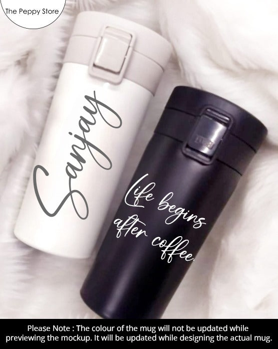 Personalized Insulated Travel Mug - Select From Drop Down (No Cod Allowed On This Product) - Prepaid Orders Only