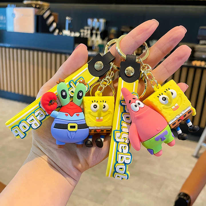 Spongebob Keychain with Bagcharm and Strap (Select From Drop Down)