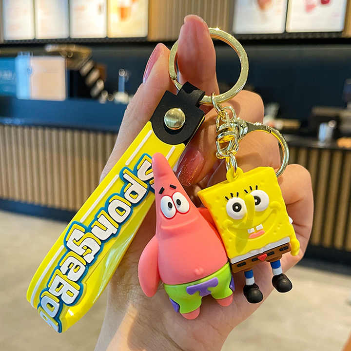 Spongebob Keychain with Bagcharm and Strap (Select From Drop Down)